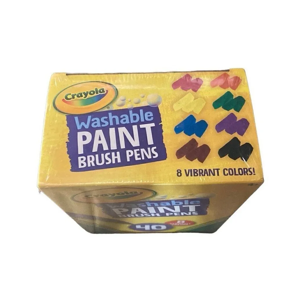 Crayola‎ Washable Paint Brush Pens, 40 pack set  8 vibrant colors NEW